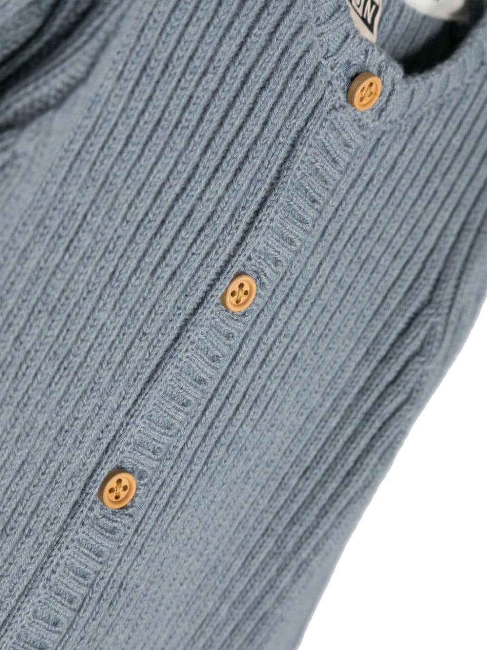 Shop Bonton Round-neck Ribbed-knit Cardigan In Blue