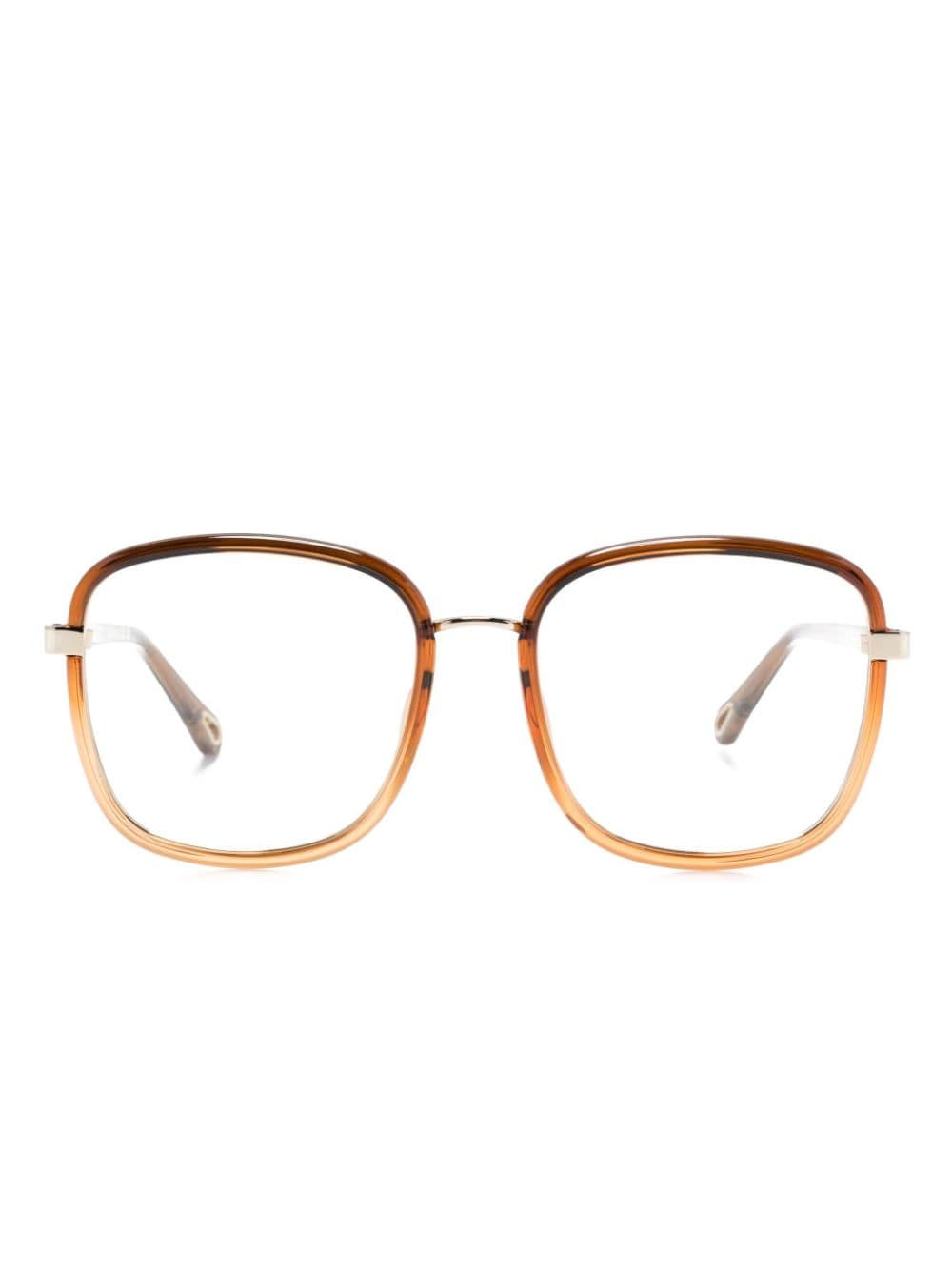 Chloé Oversized Square-frame Glasses In 褐色