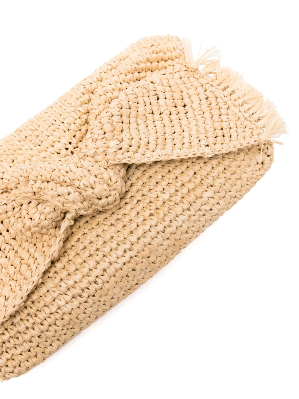 Anya Hindmarch Bow raffia clutch Beige