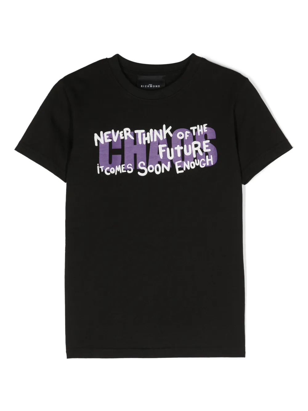 John Richmond Junior T-shirt met tekst Zwart