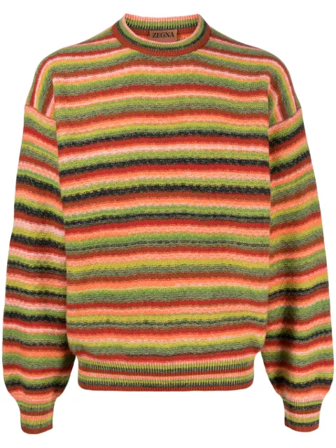 Zegna stripped cashmere-wool blend jumper