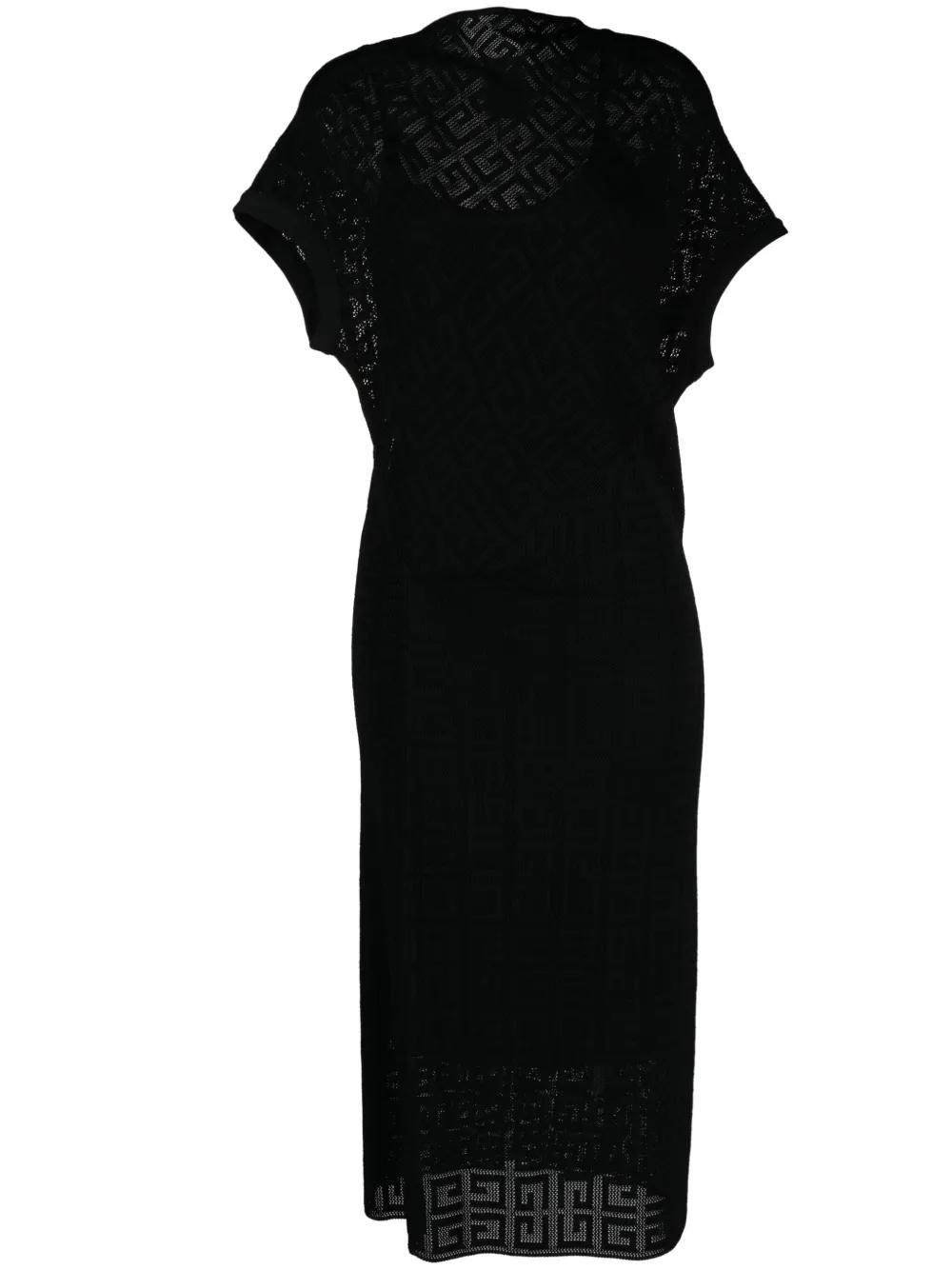 Givenchy robe drapée en jacquard à coupe mi-longue | noir | Image 1