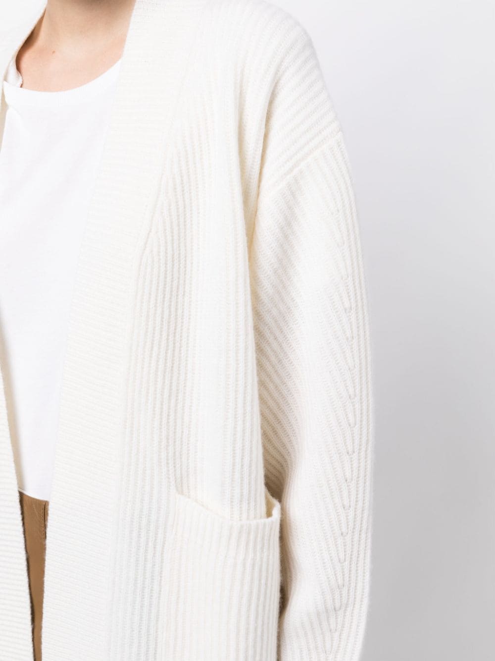 Shop Allude Open-front Ribbed-knit Cardigan In White
