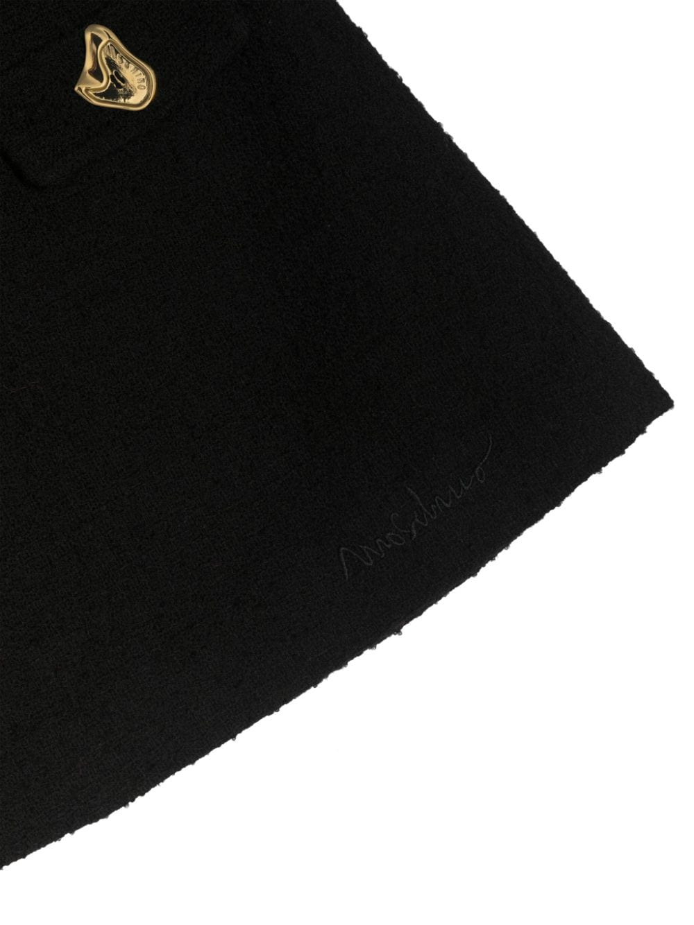 Shop Moschino Morphed-button Bouclé Miniskirt In Black