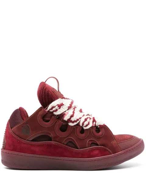 Lanvin Curb panelled suede sneakers