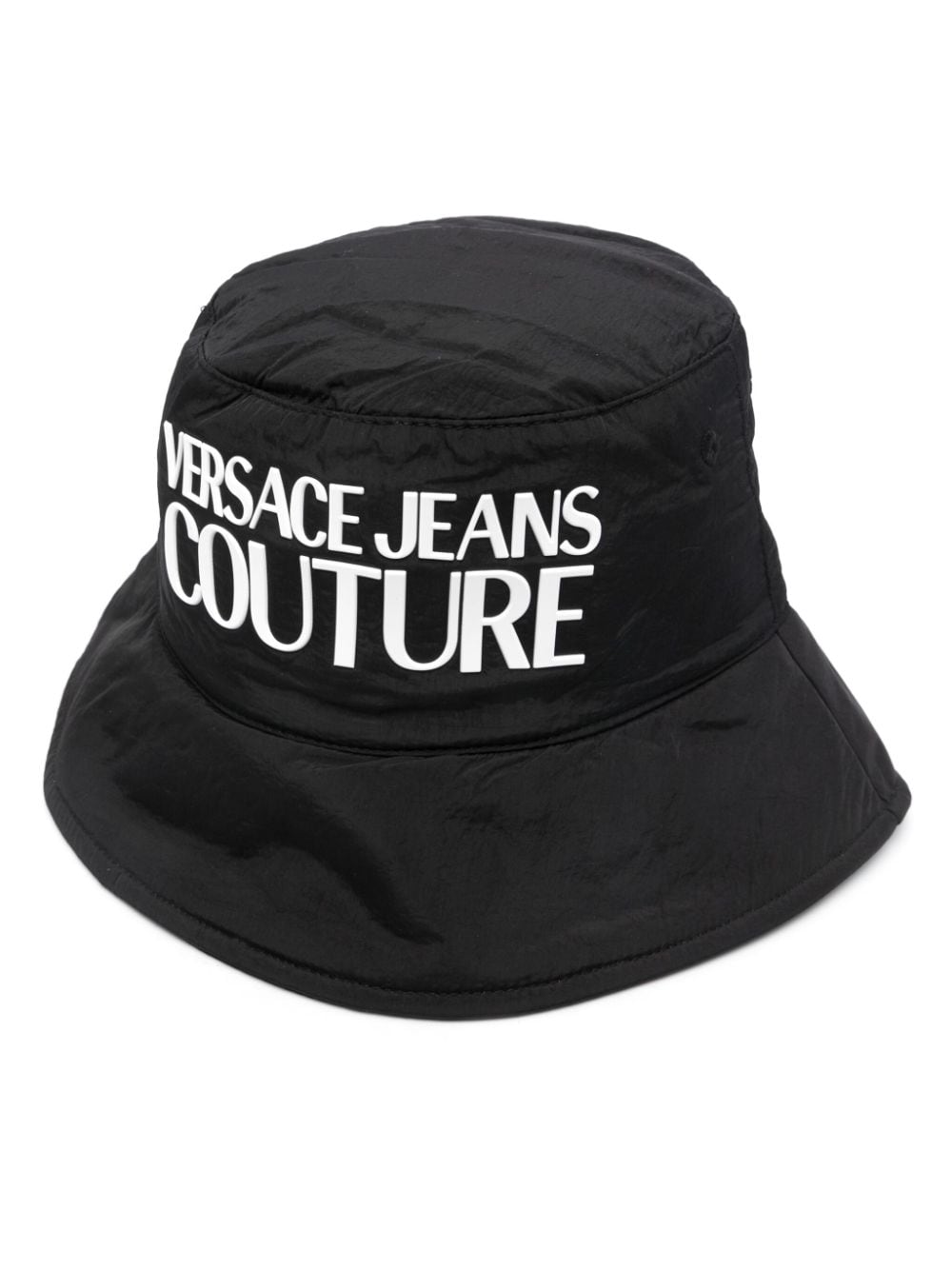 Versace Jeans Couture Raised-logo Detail Bucket Hat In Black