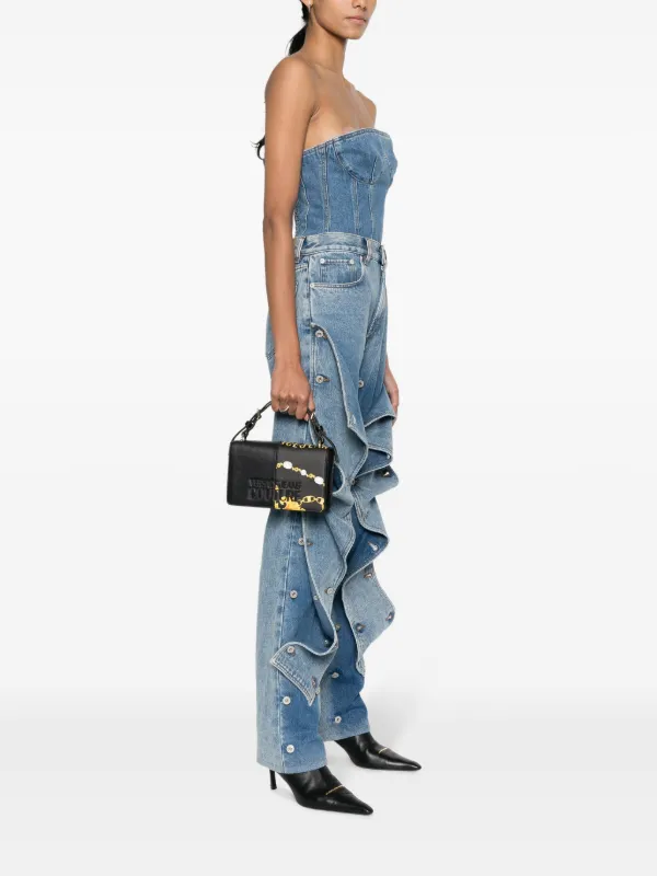 Versace Jeans Couture Chain Couture-print Tote Bag Black FARFETCH IN