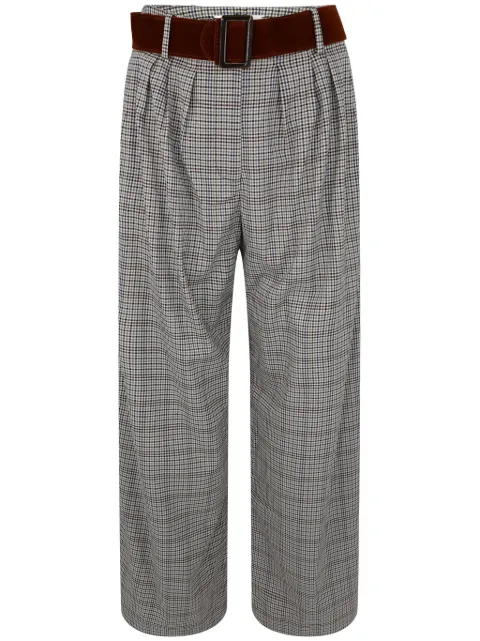 Cara Cara Soho plaid wide-leg trousers