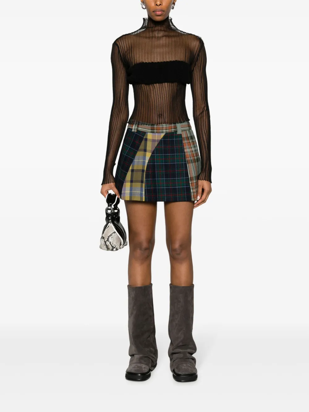MSGM layered semi-sheer tulle blouse - Zwart