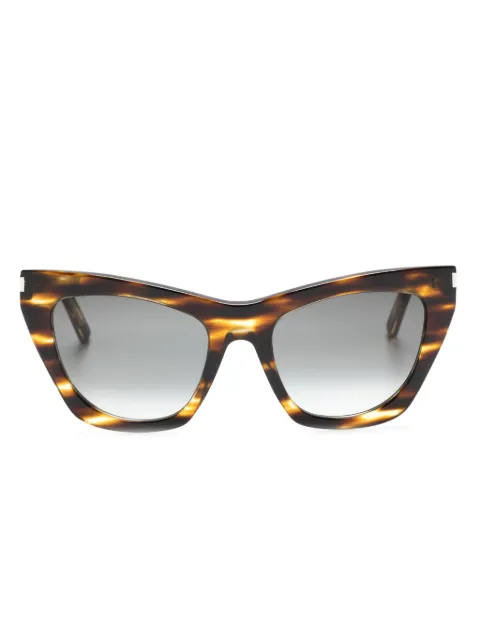 Saint Laurent Eyewear lentes de sol con armazón cat eye y logo grabado