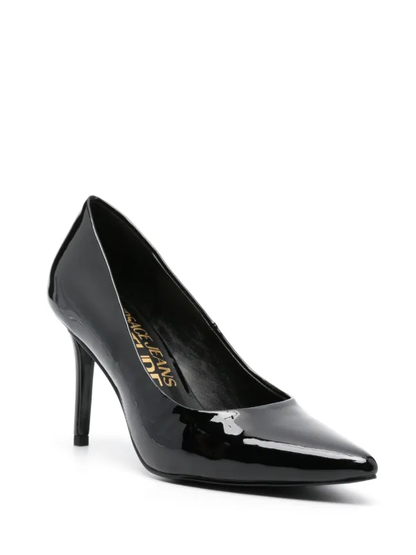 Versace Jeans Couture 90mm faux-leather Pumps Black FARFETCH IN