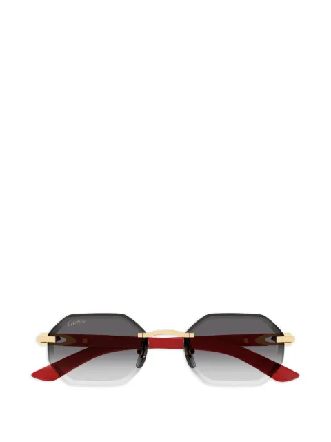 Cartier Eyewear logo-plaque geometric-frame sunglasses
