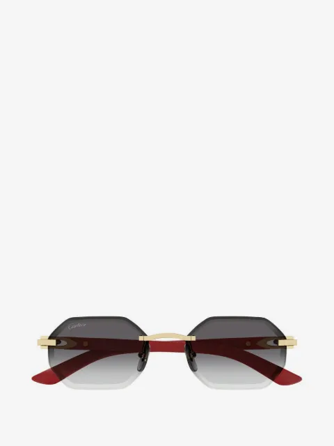 Cartier Eyewear logo-plaque geometric-shape sunglasses