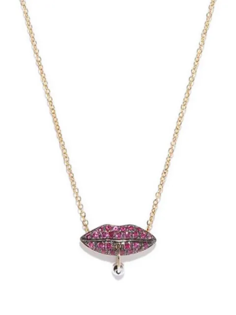 Delfina Delettrez lips-pendant ruby necklace