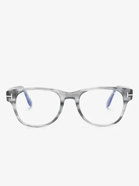 TOM FORD Eyewear FT5898B logo-engraved round-frame glasses