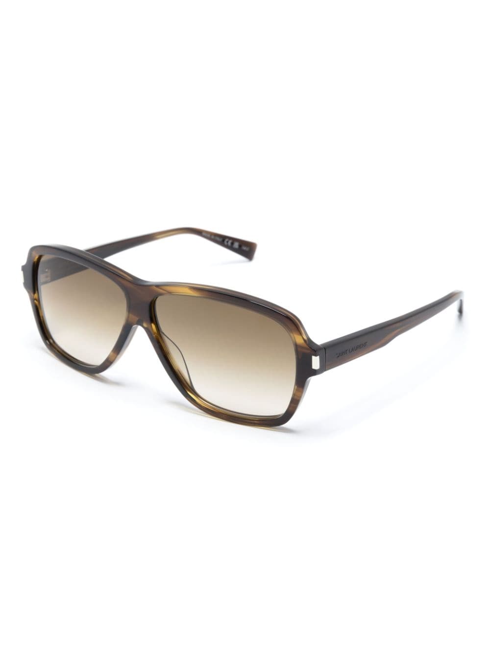 Shop Saint Laurent Carolyn Oversized-frame Sunglasses In Brown