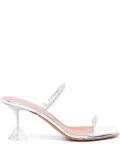 Amina Muaddi Gilda 70mm mirrored sandals - Neutrals