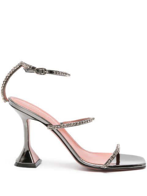 Amina Muaddi Gilda Mirror 95mm leather sandals