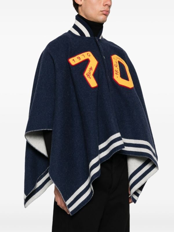 Kenzo logo-patch Buttoned Cape - Farfetch