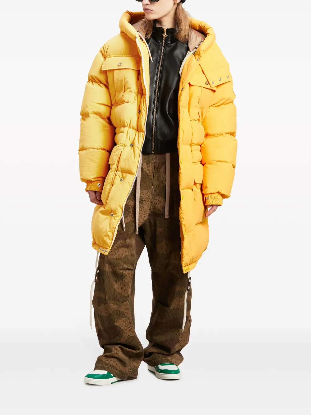 Moncler x lange parka Geel