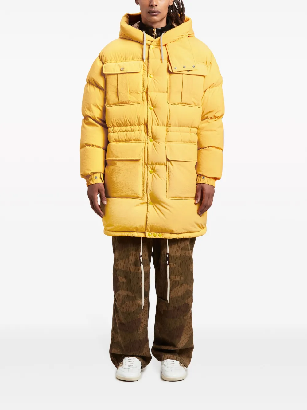 Moncler x lange parka Geel