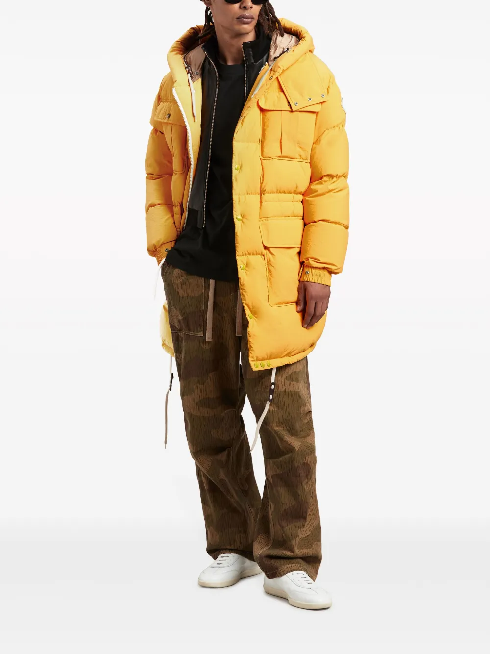 Moncler x lange parka Geel