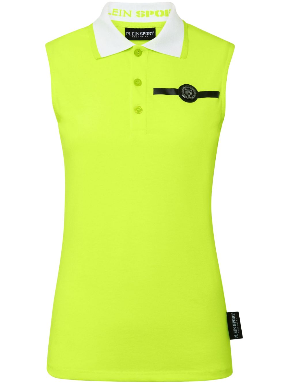 Plein Sport logo-appliqué sleeveless polo shirt - Giallo