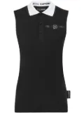 Plein Sport sleeveless polo top - Black