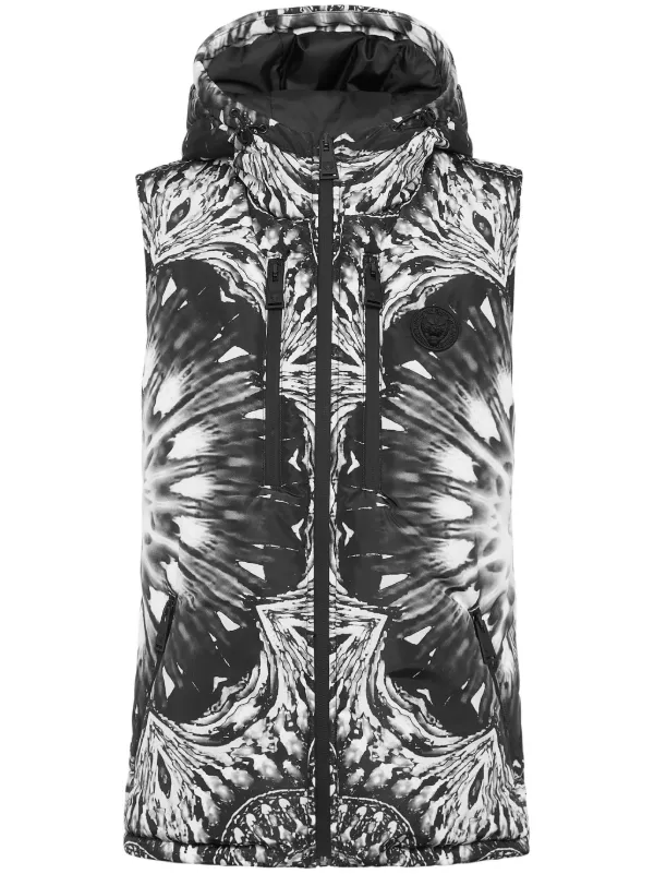 Plein Sport グラフィック パデッドベスト | ブラック | FARFETCH JP