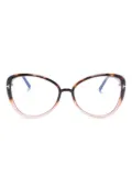 TOM FORD Eyewear two-tone cat-eye frame glasses - Brown