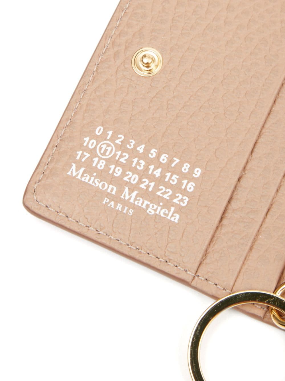 Shop Maison Margiela Four-stitch Leather Card Holder In Neutrals