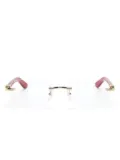 Cartier Eyewear logo-plaque rectangle-frame glasses - Gold
