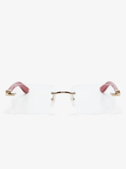Cartier Eyewear logo-plaque rectangle-frame glasses