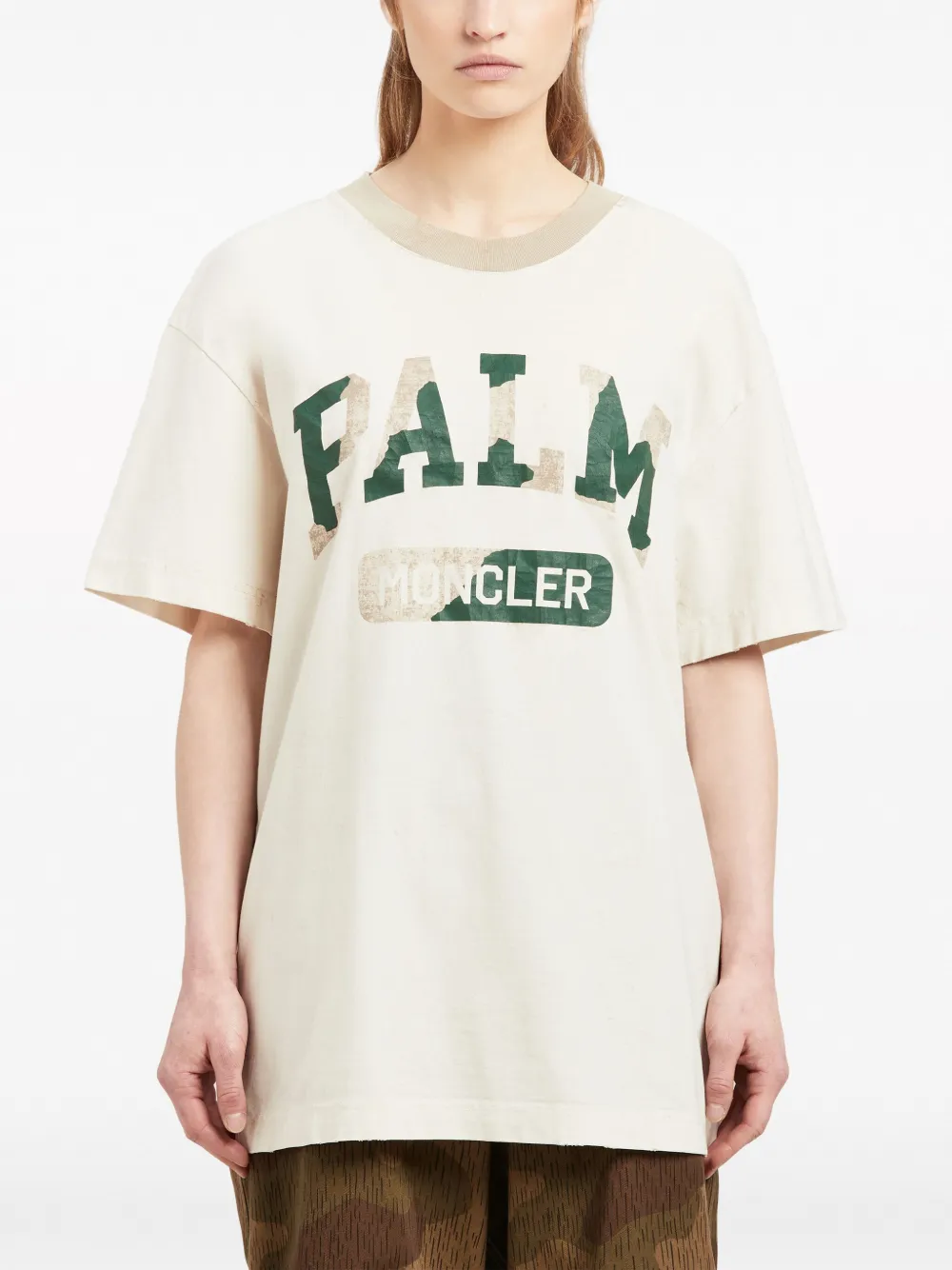 Moncler x katoenen T-shirt met logoprint Wit