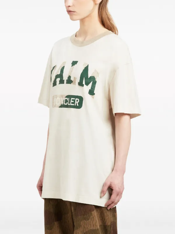 MONCLER ライトカーキTシャツ【K-Engel】 Palm Angels x Moncler x Moncler ロゴ Tシャツ | ホワイト | FARFETCH JP