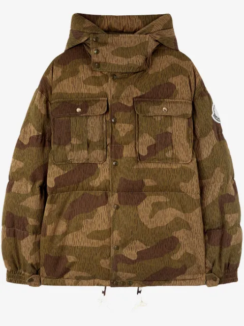 Moncler x Moncler camouflage-print long parka coat