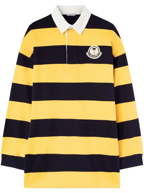 Palm Angels x Moncler x Moncler logo-appliqué striped polo shirt