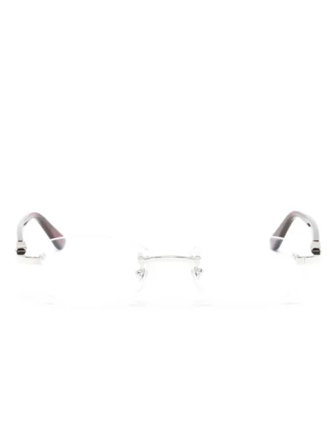 Cartier Eyewear Rahmenlose Brille mit eckigen Gläsern