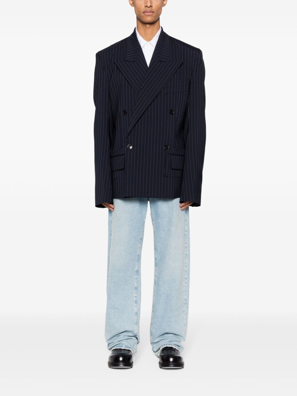 VETEMENTS Blazer met dubbele rij knopen - Blauw