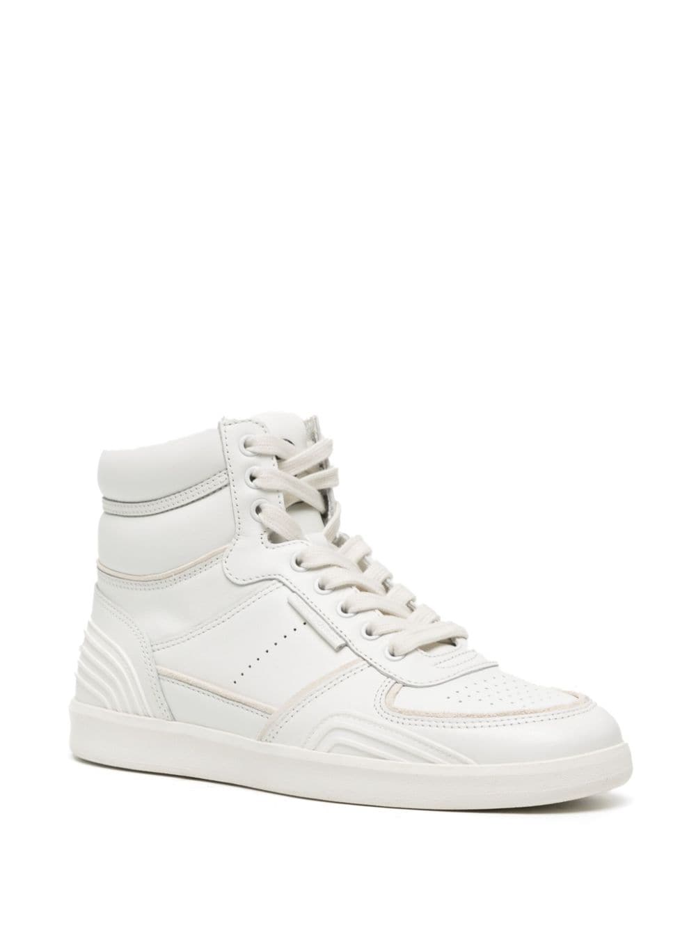Shop Tory Burch Clover High-top Leather Sneakers In White