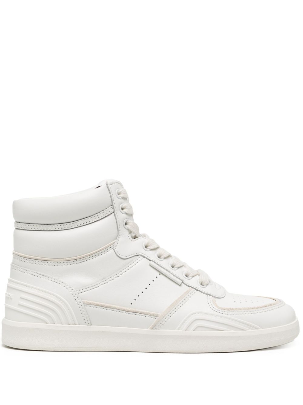 Shop Tory Burch Clover High-top Leather Sneakers In White