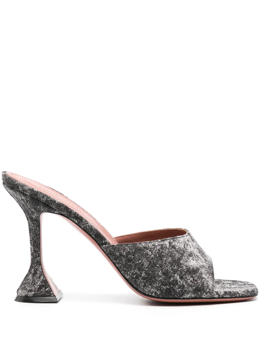 Amina Muaddi Lupita 95mm denim mules Grey