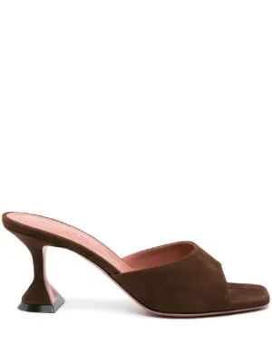 Amina Muaddi Lupita 70mm Suede Mules Farfetch