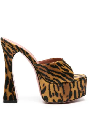 Tiger print clearance mules