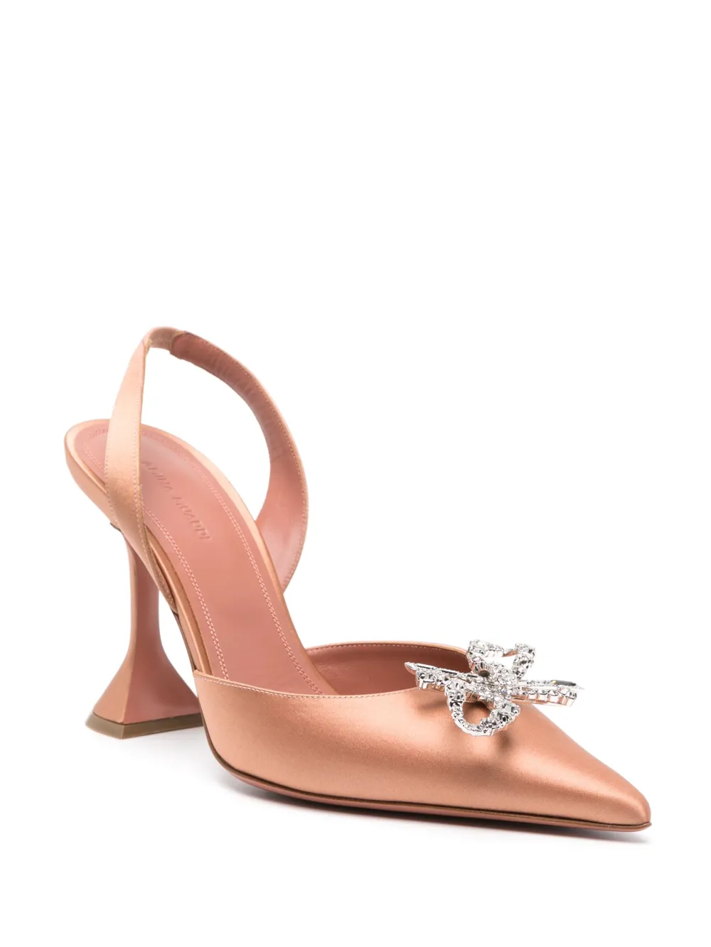 Amina Muaddi Rosie 95mm satin slingback pumps - Bruin