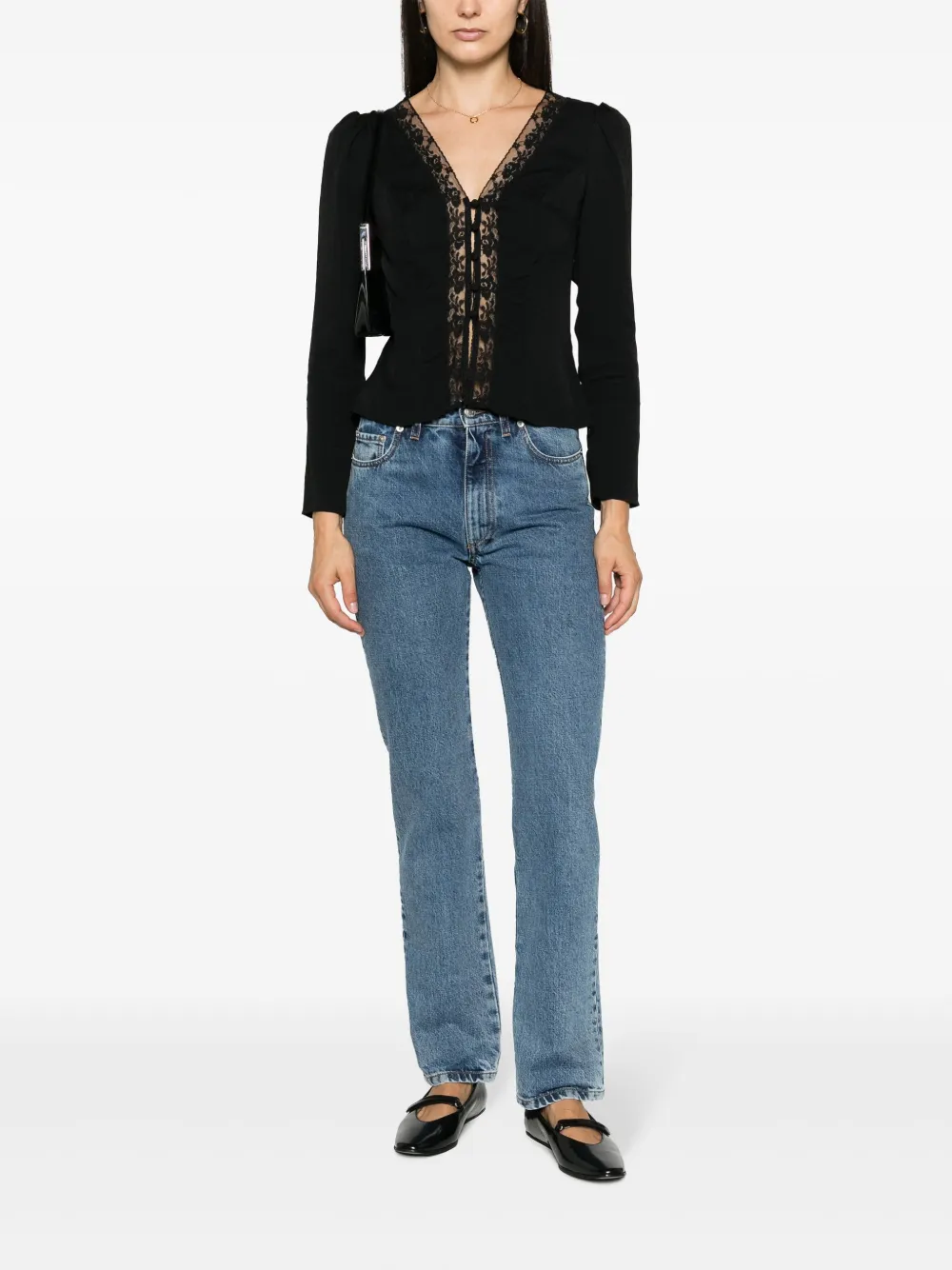 Reformation Nadene long-sleeve top - Zwart