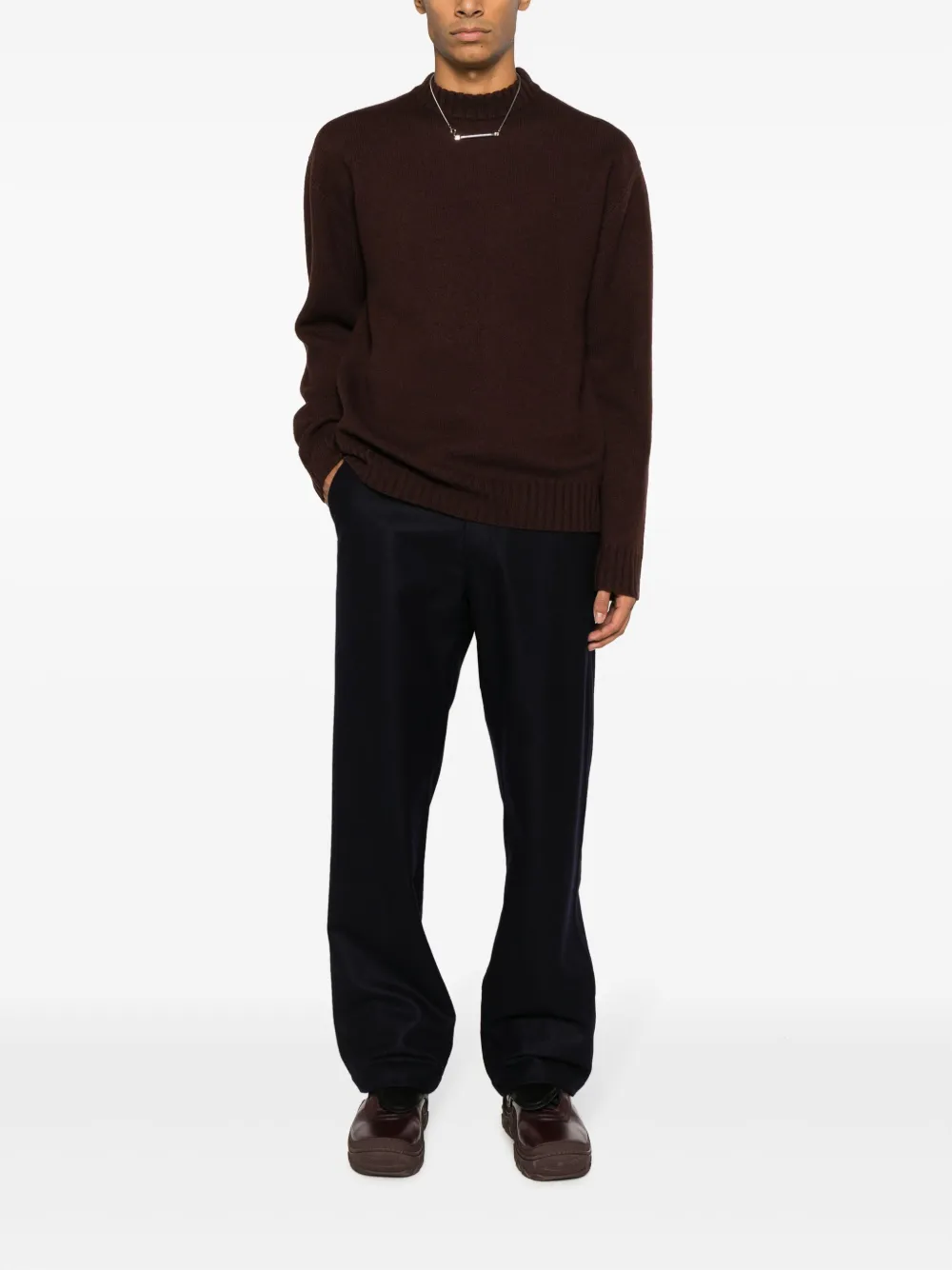Jil Sander Wollen trui - Bruin