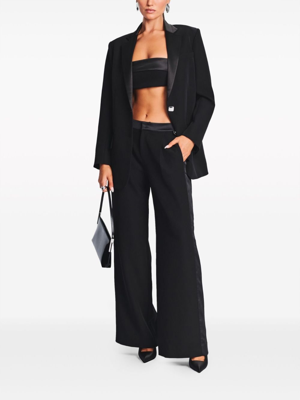 Shop Retroféte Nadine Wide-leg Trousers In Black