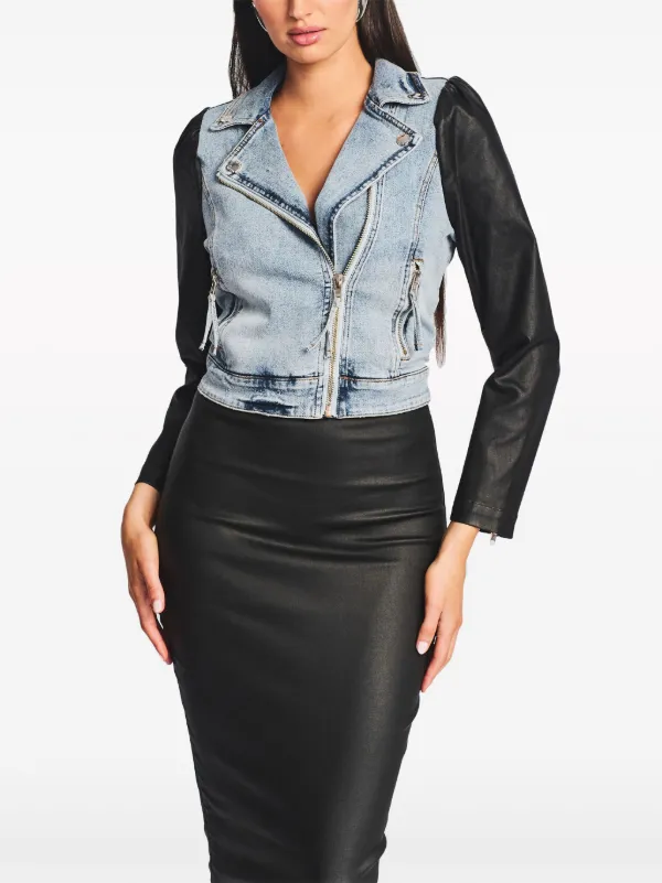 Sleeveless denim deals biker jacket