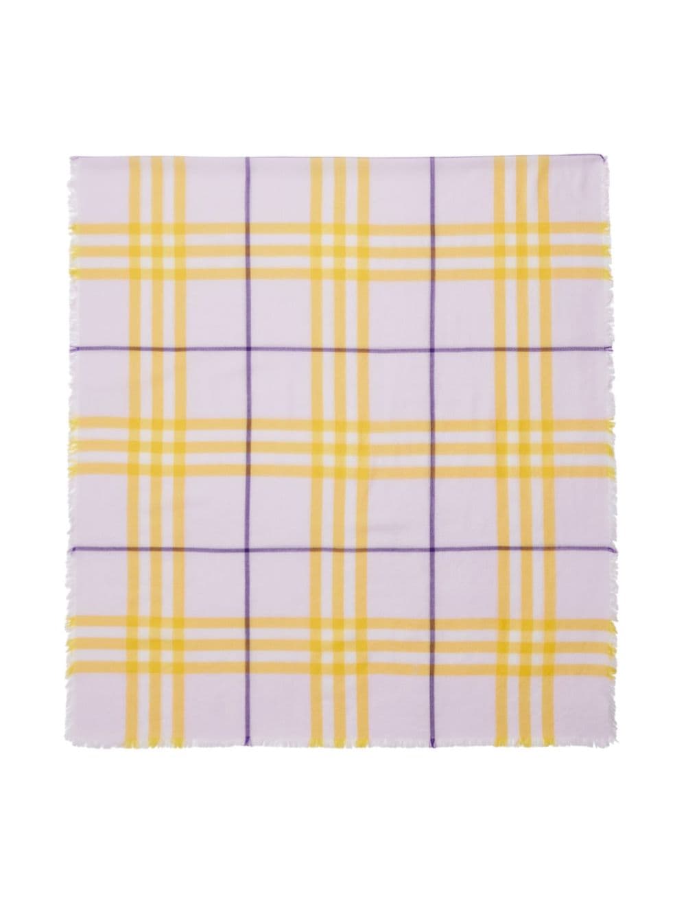Shop Burberry Checked Wool Scarf In Neutrals